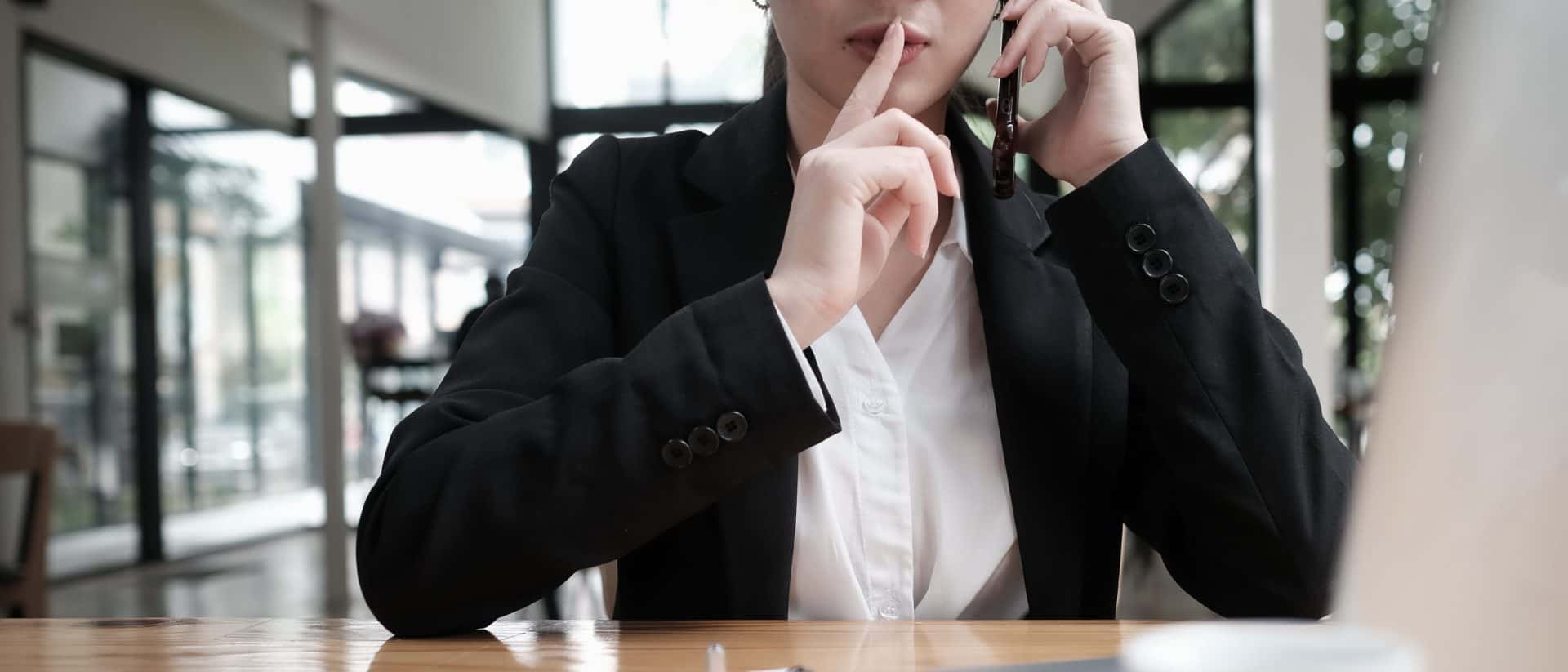 close up of businesswomen on phone